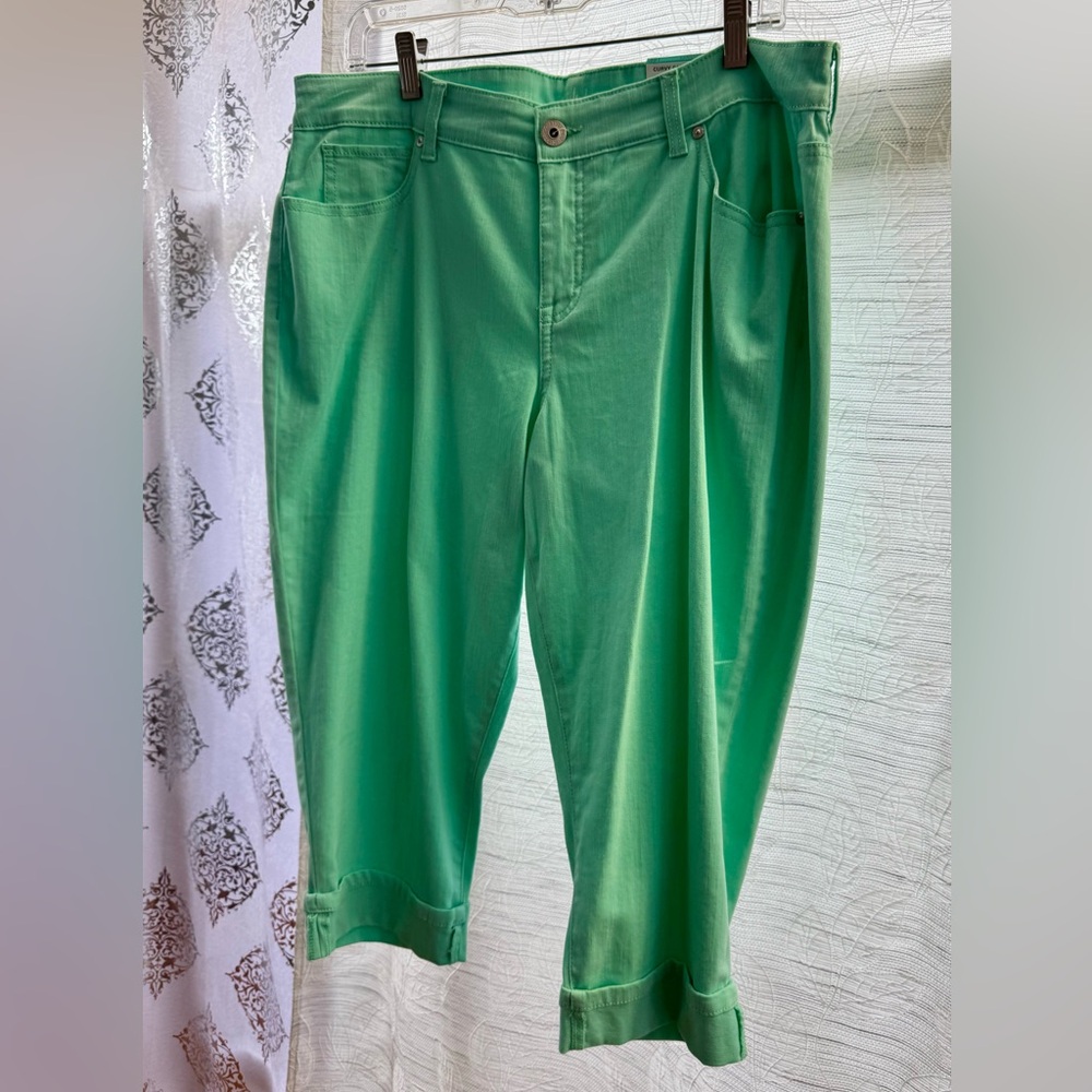 Style & Co Green Capris with Relaxed Fit and Modern Waistband